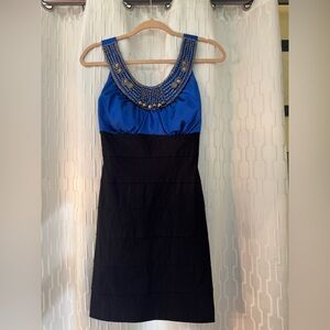 Holiday Trixxi Elegant  Blue and Black Beaded Dress- Size 3 (Juniors)